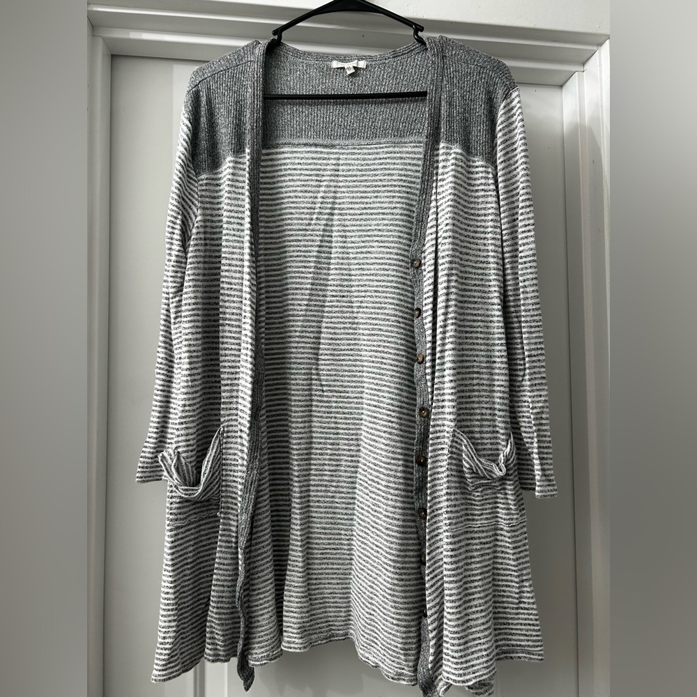 Maurice’s striped cardigan. Size medium.